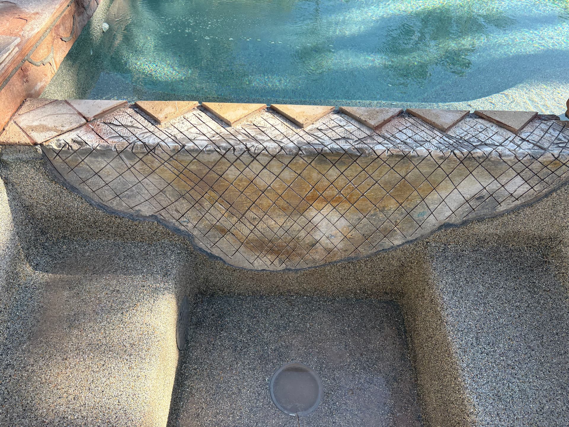 Gallery photos for Spa Pebble Patch, Spillway Tile Replacement and Main Drain Cover Swap: Image #2