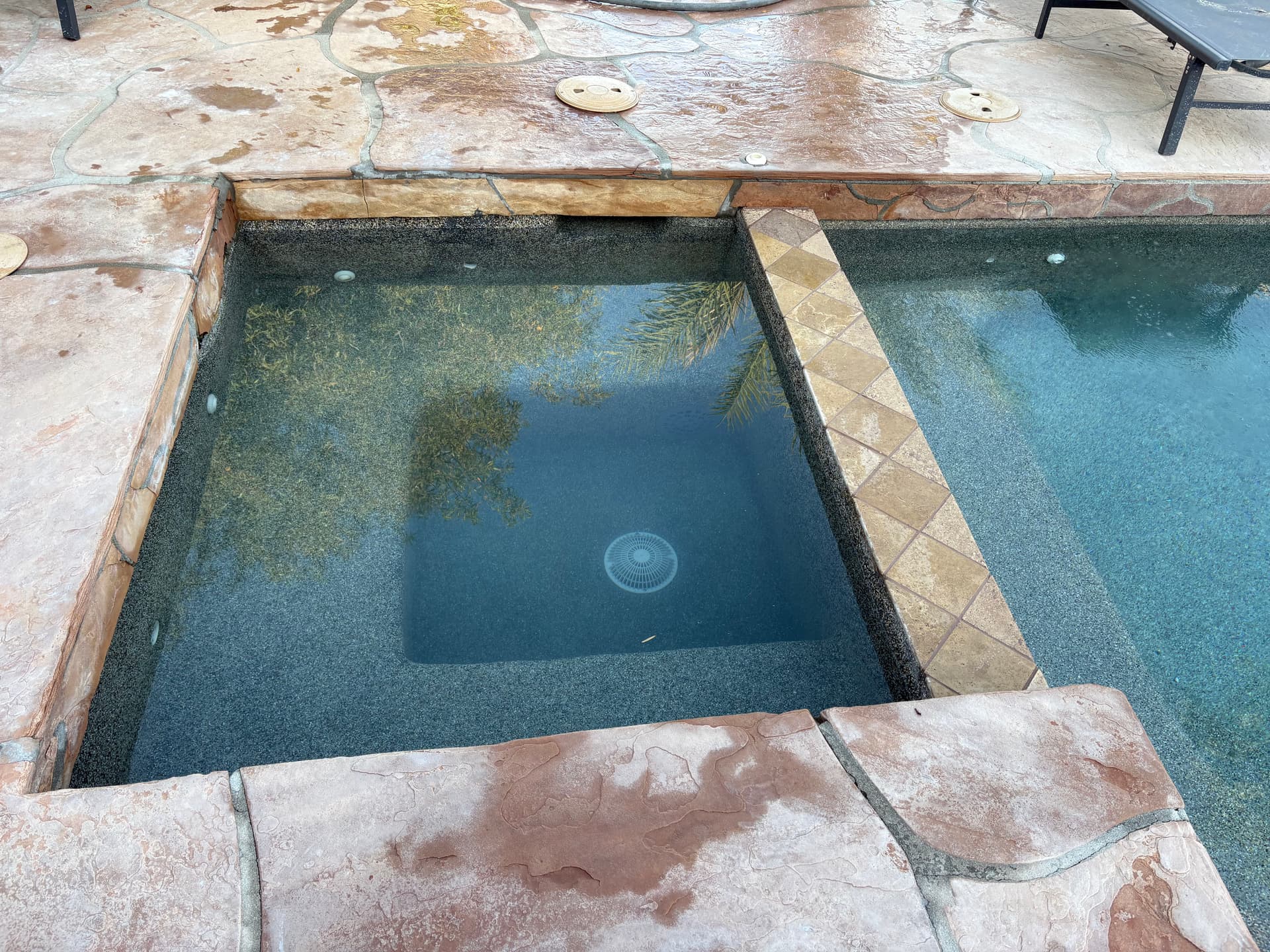 Gallery photos for Spa Pebble Patch, Spillway Tile Replacement and Main Drain Cover Swap: Image #5